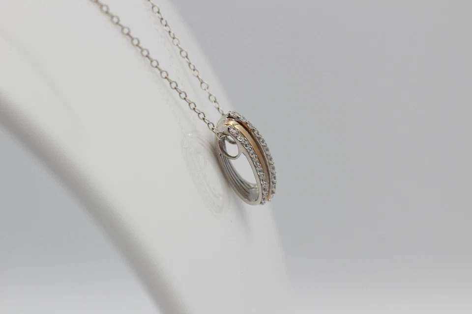 Rimorchio 925 Argento Sterling Rodiato Oro Rosso Placcato Zirconia Post Speciale - Immagine 3 di 4