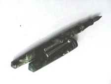 VINTAGE WAHL-EVERSHARP MARBLED GREEN 14k SOLID GOLD NIB FOUNTAIN PEN