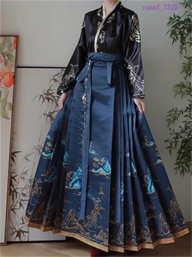 TRADITIONAL CHINESE Hanfu Women Song Dynasty Costumes Light Horse Face Skirt Set - Picture 14 of 28