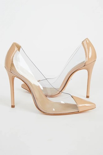 SCHUTZ Cendi Pump, Beige/Transparent, Women Size 9.5 NEW