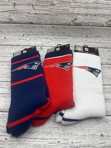 Strideline New England Patriots Crew Socken 3er Pack rot, weiß und blau Paar - Bild 1 von 3