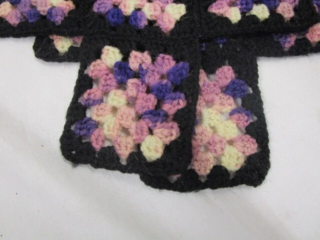 PRETTY Antique Purple Blend Throw Granny Square Afghan Hand Made 46"x46" - Image 3 of 4