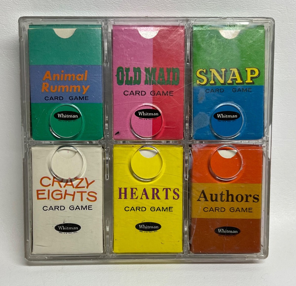 Vtg Whitman Mini Card Games Old Maid Authors Hearts Crazy Eights