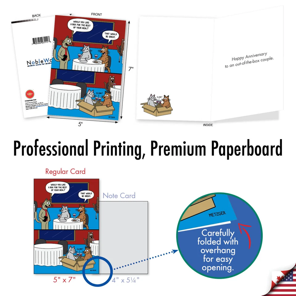 1 Tarjeta de Aniversario Divertida con Sobre - Pack Gato Foto 3 de 4