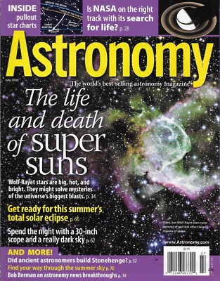 Astronomy Magazine July 2008 Super Suns Wolf Rayet Star Solar Eclipse NASA Life