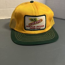 Dekalb Pfizer Genetics Corn Mesh Trucker hat vintage SnapBack Farmer