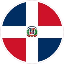 (NOT A PATCH) Dominican Republic Country Round Flag Heat Transfer Vinyl Iron HTV