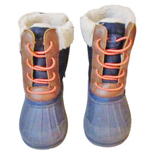 Osh Kosh B'Gosh Toddler Boys Aspen-B Snow Boots Navy Blue, Faux Fux, Side Zip, 9