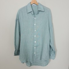 Vitamin A Shirt Women Small Aqua Playa Linen ...