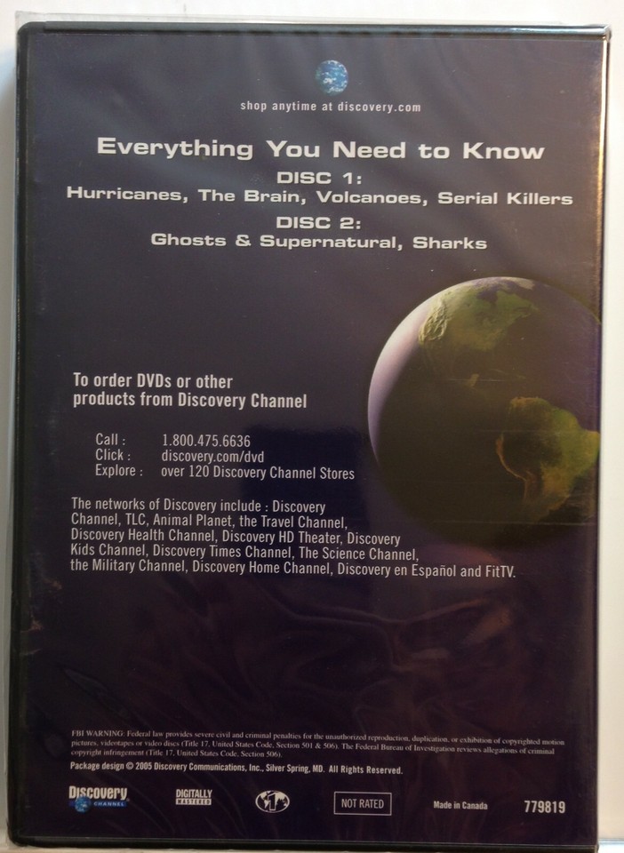Discovery Channel Everything You Need do Know (2 Disc DVD Set) *New