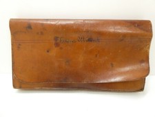 OLD VINTAGE CONCERTINA FOLDING LEATHER PORTMANTEAU TOTE TRAVEL FILE CASE BAG