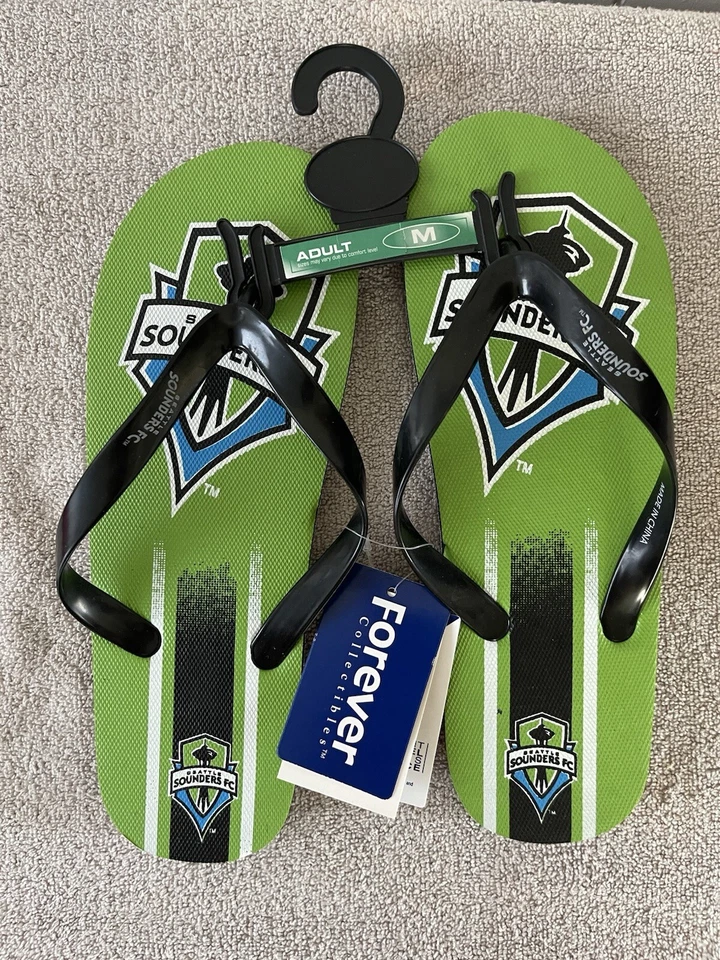 Sandalias chanclas Seattle Sounders FC logotipo grande para mujer adulto medianas Foto 3 de 3