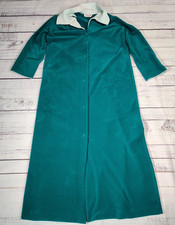 Vintage Vanity Fair Womens Long House Coat Robe Size Medium Green Velvet