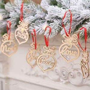 6x Decor Xmas Tree Christmas Decorations Wood Diy Hanging Uk Y5h6 Festival F0j3 Ebay