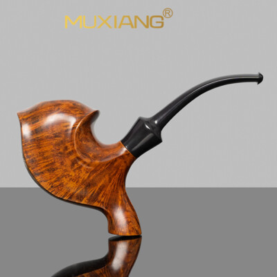 MUXIANG Bruyère Holz Freehand Tabakpfeife Glatt Sitter Rauchpfeife Ebonite Stiel