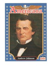 PRESIDENT ANDREW JOHNSON American History Americana Starline Trading Card B53