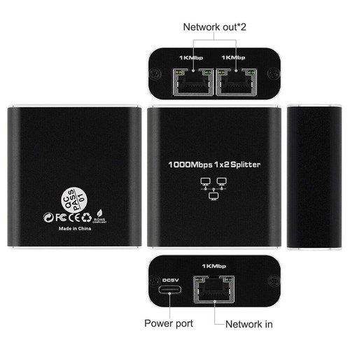 1000Mbps Ethernet Splitter Adapter RJ45 Cable LAN Network Internet 1 IN 2 Out - Picture 9 of 12