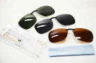 Sun Clip for Glasses Clip on Polarizing Various Colours + Cloth + Case New