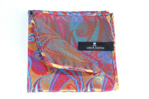 Lord R Colton Masterworks Pocket Square Tokyo Carnival Silk - $75 Retail New - Picture 2 of 2