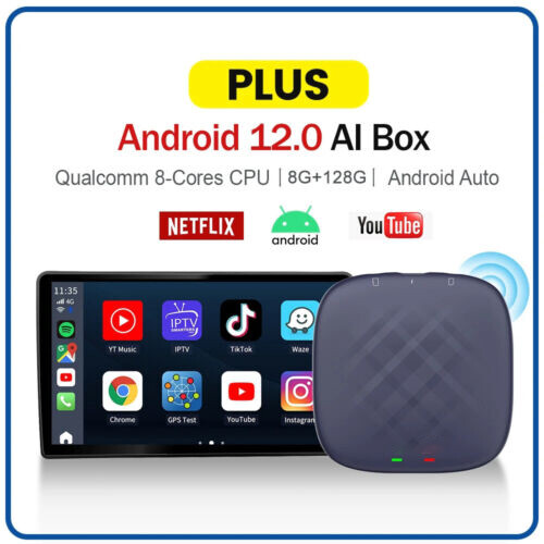 for CarPlay Ai TV Box Android12 8+128GB QCM 8-Core 665 6125