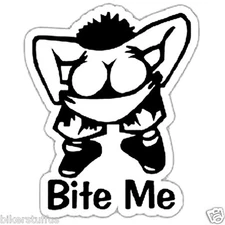 BITE ME STICKER DIE CUT LAPTOP STICKER TOOLBOX STICKER HARD HAT STICKER WINDOW 