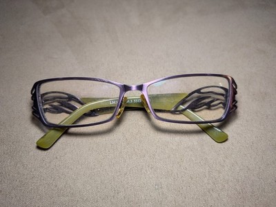 LA MATTA Brille LM3012 col. 3 Purple Metal Wings Green Black Animal Print