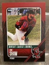 2025 Choice Evan Shaw RC Base Great Lakes Loons Team Card Dodgers