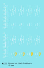 K4 HO Scale Decals Florence and Cripple Creek 30 Ft Boxcar White Gold Belt Line