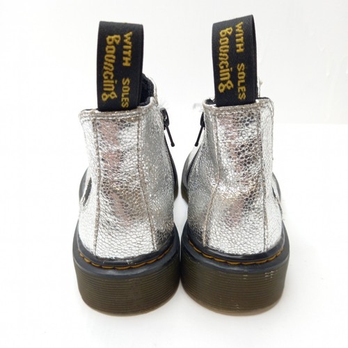 Dr Martens 2976J Chelsea Boots Girls UK 12 EU 31 Silver Zip Up RMF-FPL2 - Picture 5 of 8