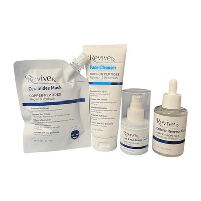 ReviveRx Copper Peptides Face/Neck Set Cleanser Mask Firming Cream Elixir