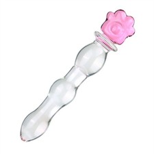 Dilatador Vaginal Rosa Vidrio Transparente Anal Butt Plug Estimulación Punto G Mujeres