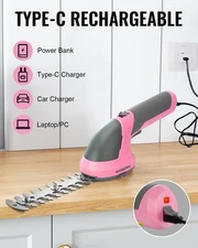 WORKPRO 2 in 1 Handheld Hedge Trimmer 7.2V Electric Grass Trimmer Hedge Shears