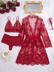 Women's Sexy-Lingerie Babydoll Sleepwear Underwear Lace Dress G-string Nightwear