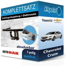 Für Chevrolet Cruze 09- AUTO HAK Anhängerkupplung abnehmbar + 7polig E-Satz