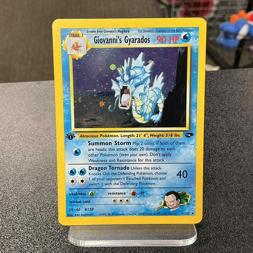 Pokemon 1st Edition Holo Giovanni’s Gyarados Gym Challenge 5/132 NM b