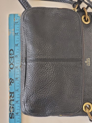 Fossil Karli Crossbody Bag Black Pebble Leather Purse Small Handbag - Picture 8 of 19