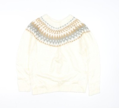 E hyphen world gallery Damen Strickpullover Elfenbein Fair Isle M