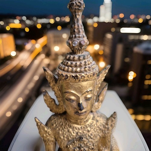 Antique ancien bronze BUDDHA BOUDDHA Rattanakosin Siam Thaïlande Thailand 6"×10" - Picture 5 of 18