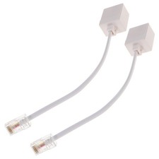 2 Pcs to Phone Adapter Cable Connector Data Ethernet Converter Jack