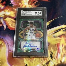 Cam Thomas Panini Prizm Rookie Auto 10/25 SGC 9.5 CP-CTH PENMANSHIP GREEN PULSAR