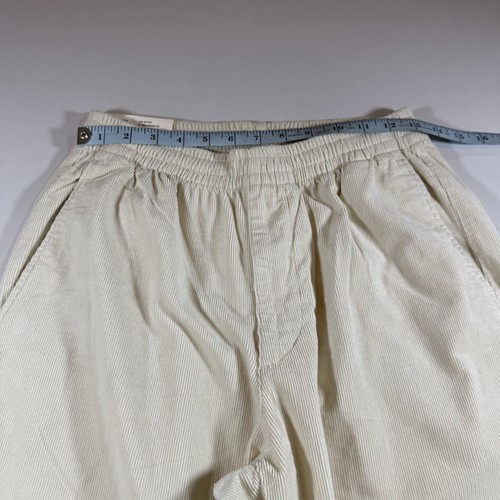 Uniqlo Pantaloni Preppy in Velluto a coste Sciolti Relax Autunno Inverno - Crema Uomo Small - Foto 12 di 14