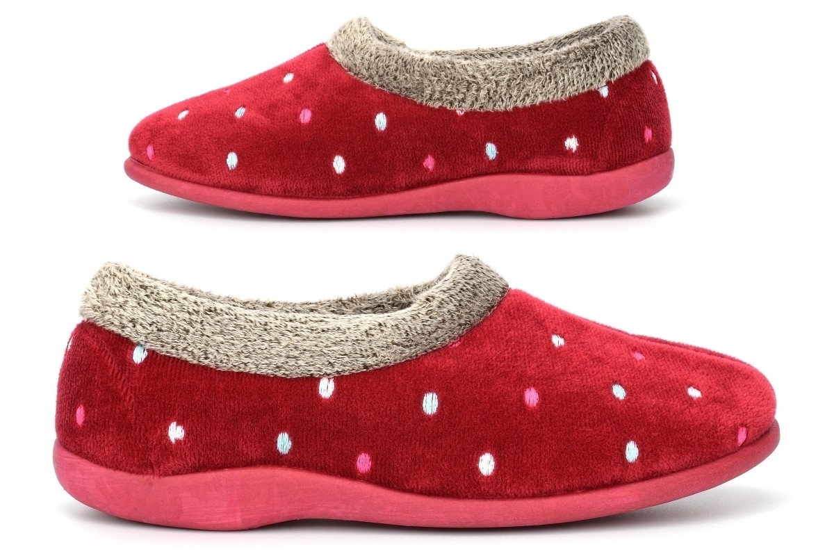 SAOLA Pantofole moquette donna taglia 3 bambina ciabatte slip on memory foam suola gomma rosso