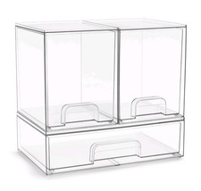 Sorbus Acrylic Organizer Storage Drawers 3 Drawer Clear Stackable Cubes