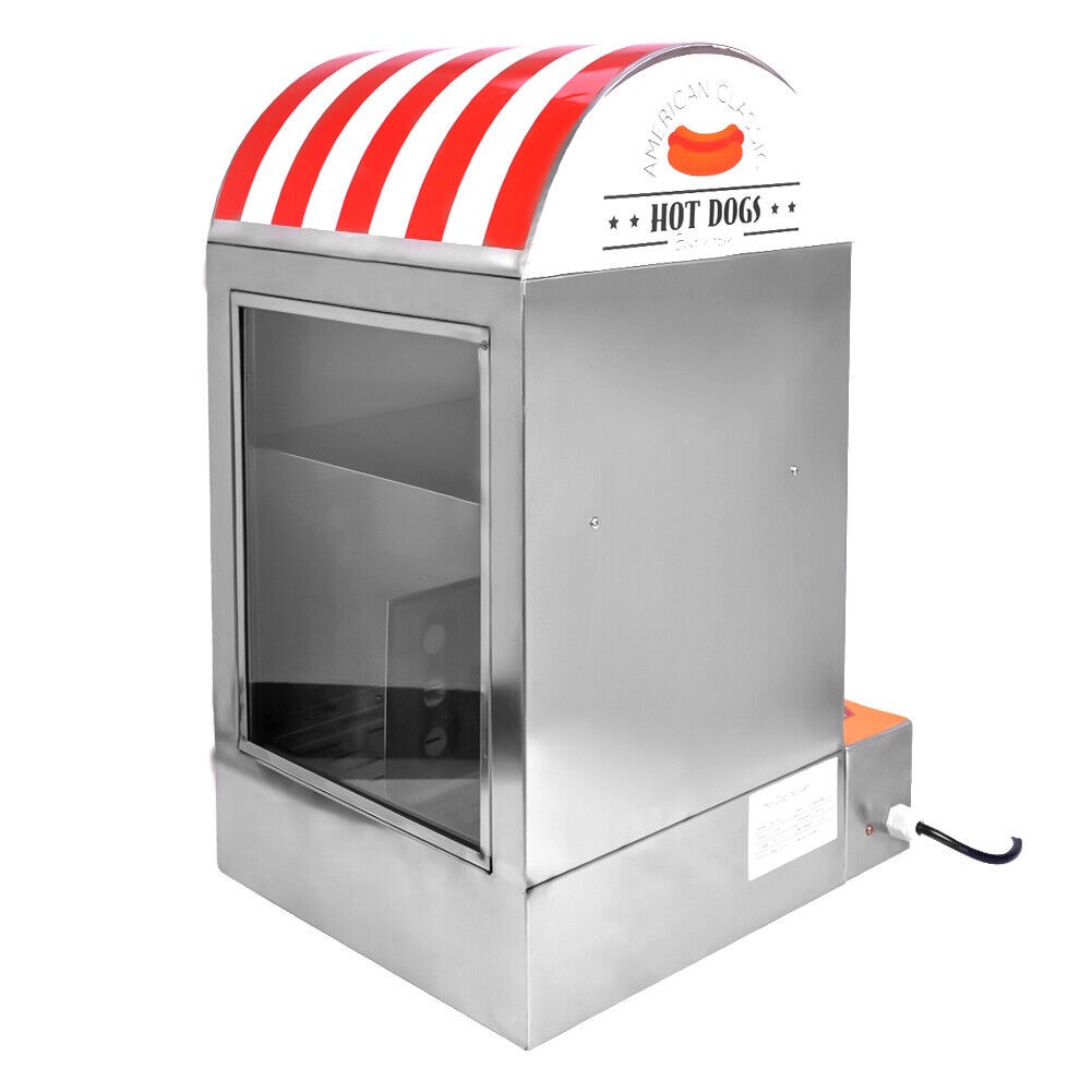 Electric Hot Dog Steamer Machine Commercial Sausage&Bun Warmer Display Showcase