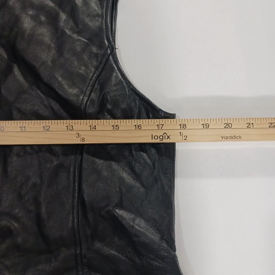 Женский черный кожаный жилет из овечьей кожи Valerie Stevens New Zealand RN#13711 размер M - Изображение 4 из 4