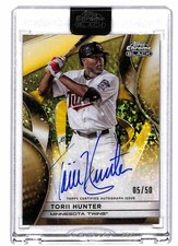 2025 Topps Chrome Black #CBA-TH Torii Hunter Autographs Gold Mini-Diamond #/50