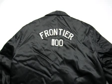 Vtg 1960's Nylon Jacket Chain Stitch Embroidery Frontier 1100 Rodeo Western Coat