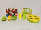 Vintage Fisher Price Little People School House Lot Furniture Figures Playground