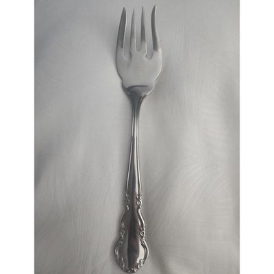 Reed & Barton DICKENSON Stainless 18/8 Glossy Silverware Meat Serving Fork