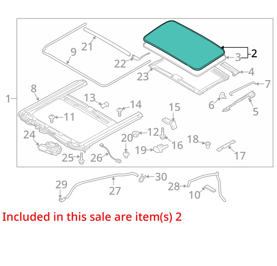 Kia Forte 2010-2013 techo corredizo ventana vidrio OEM Foto 3 de 4